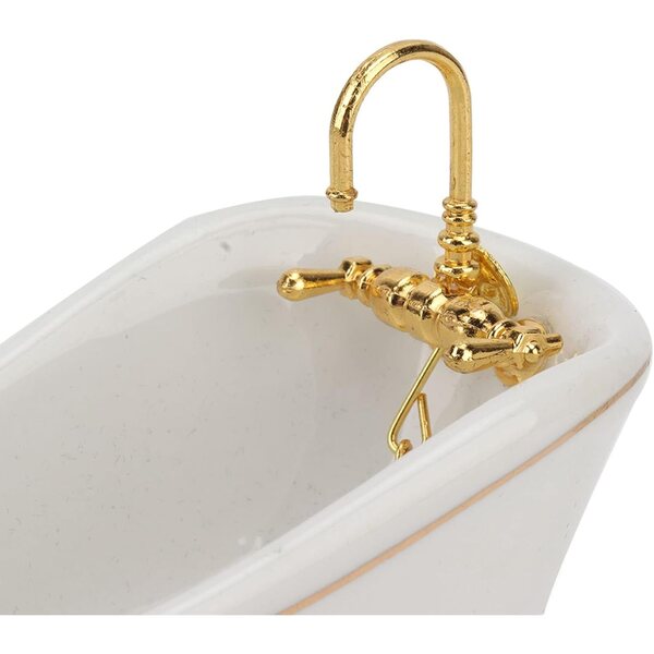 KENANLAN Set bagno 1:12 per casa delle bambole, 5 pezzi in porcellana miniatura