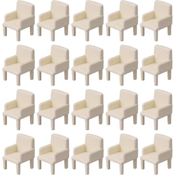 BQLZR Sedia in Miniatura Beige 1:50 per Casa delle Bambole 20 pezzi in Plastica