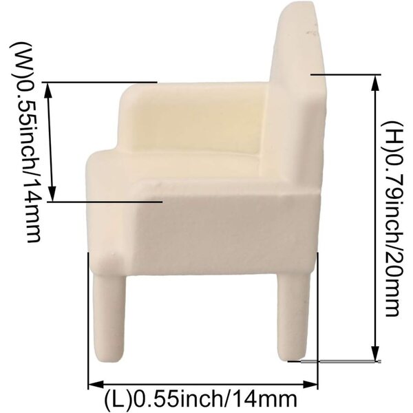 BQLZR Sedia in Miniatura Beige 1:50 per Casa delle Bambole 20 pezzi in Plastica