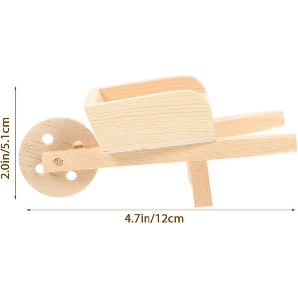 Yardwe 2 Mini Carriole in Legno per Casa delle Bambole, Decorazione Giardino Miniatura