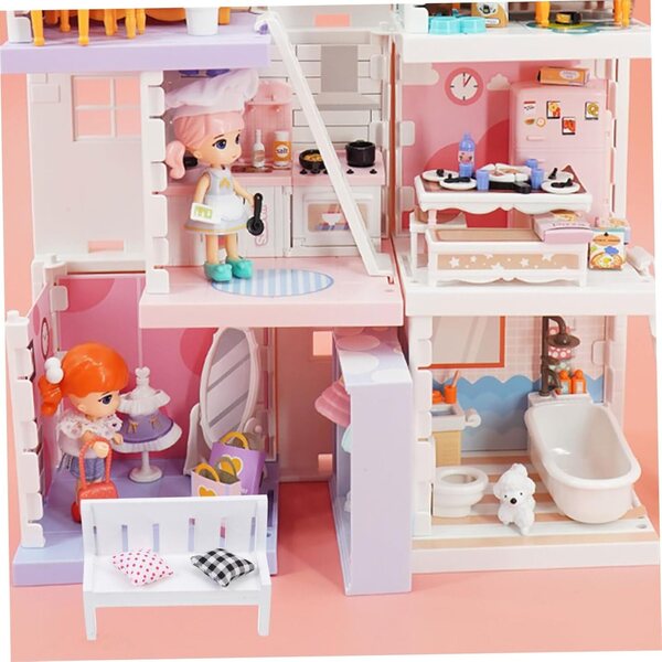 VICASKY Mini-Holzbänke mit Kissen-Set, 2-teilig, für Puppenhaus-Dekoration