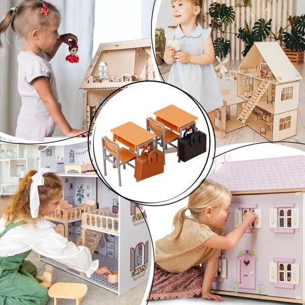 Miniatur-Set für Zuhause und Büro mit Möbeln und Zubehör für pädagogisches Rollenspiel