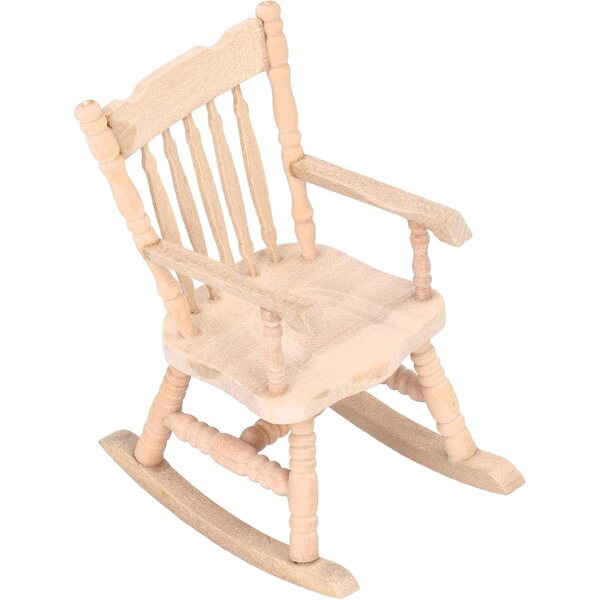 Akozon Sedia a Dondolo Miniatura 1:12 in Legno per Casa delle Bambole - Design Carino