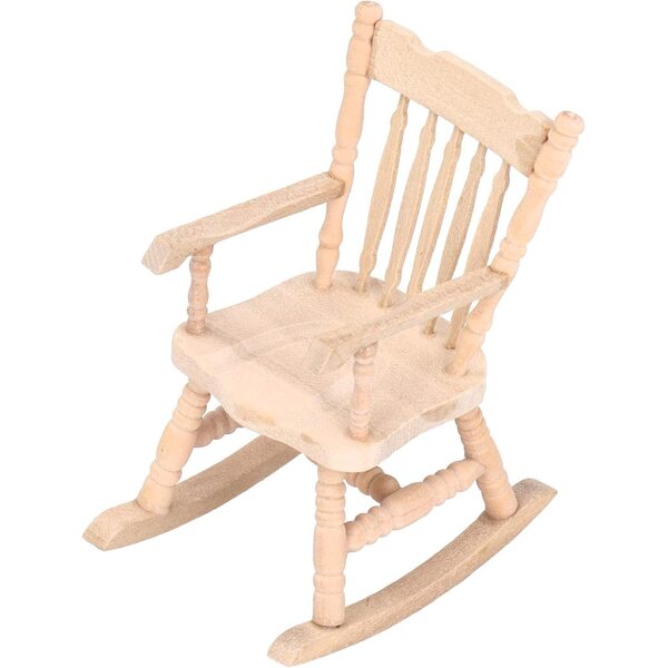 Akozon Sedia a Dondolo Miniatura 1:12 in Legno per Casa delle Bambole - Design Carino