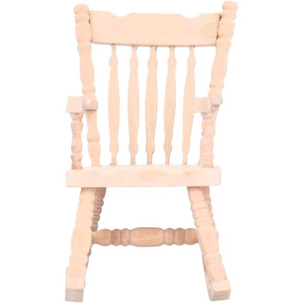 Akozon Sedia a Dondolo Miniatura 1:12 in Legno per Casa delle Bambole - Design Carino