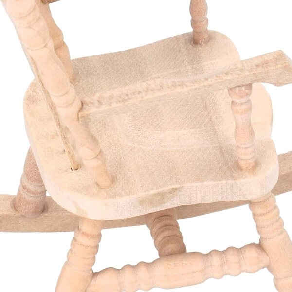 Akozon Sedia a Dondolo Miniatura 1:12 in Legno per Casa delle Bambole - Design Carino