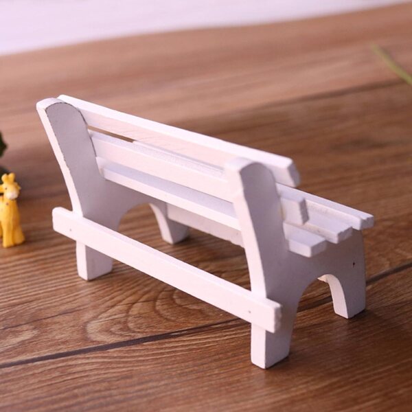Miniatura Panca in Legno Bianca per Micro Paesaggi - Supporto Multifunzionale e Decorativo