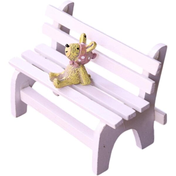 Miniatura Panca in Legno Bianca per Micro Paesaggi - Supporto Multifunzionale e Decorativo