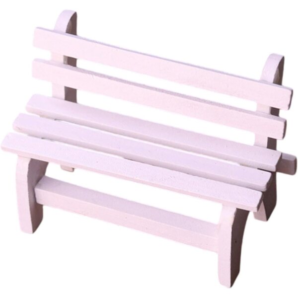 Miniatura Panca in Legno Bianca per Micro Paesaggi - Supporto Multifunzionale e Decorativo