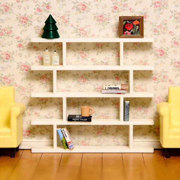 1:12 Puppenhaus Miniatur Weißes Regal | DIY dekoratives Bücherregal