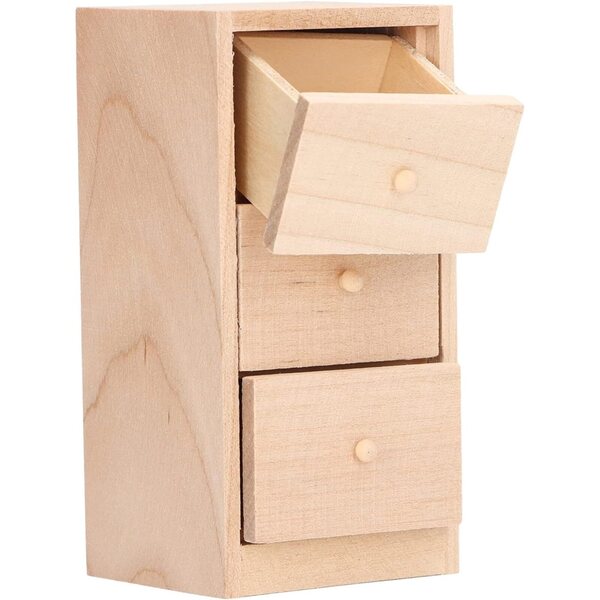 1:12 Mini-Kleiderschrank aus Birkenholz mit Schubladen für Omquot Puppenhaus