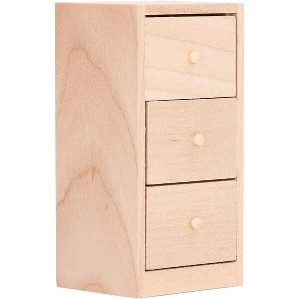 1:12 Mini-Kleiderschrank aus Birkenholz mit Schubladen für Omquot Puppenhaus