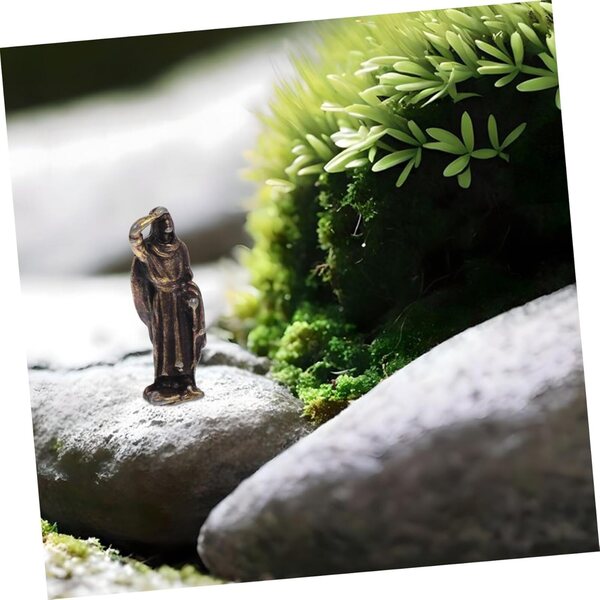 Hemobllo Mini Statuetta Paesaggistica in Lega di Rame per Bonsai e Terrari 2cm