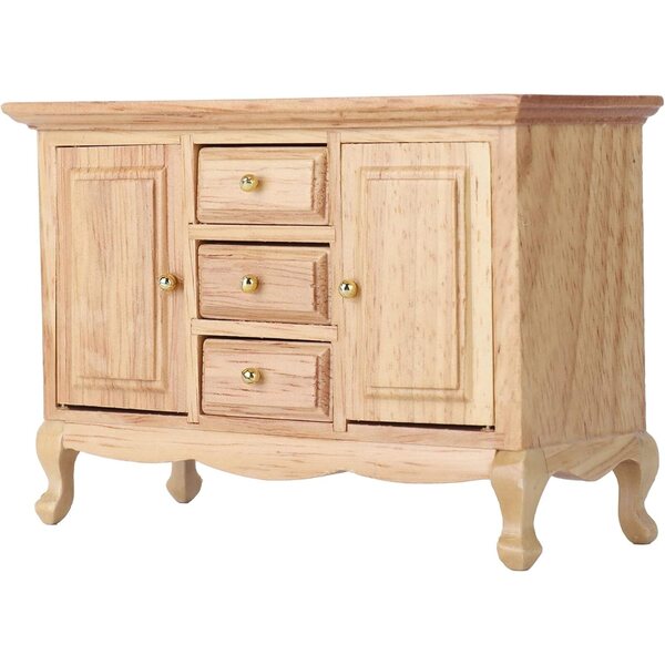 1:12 Puppenhaus-Kleiderschrank aus Eichenholz, Türen zum Öffnen, elegant und sicher
