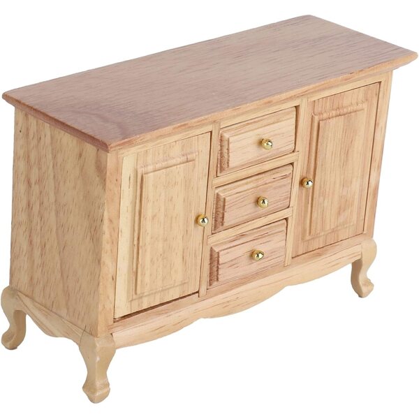 1:12 Puppenhaus-Kleiderschrank aus Eichenholz, Türen zum Öffnen, elegant und sicher
