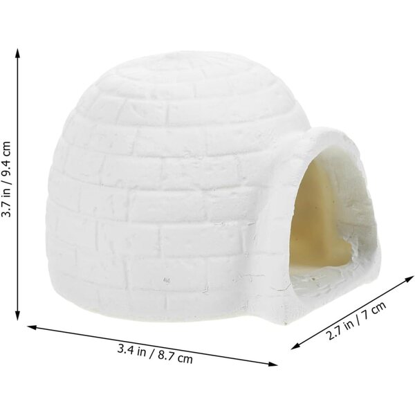 GALPADA Igloo in Resina Decorazione Casa di Ghiaccio Miniatura 9,4x8,7x7 cm Bianco