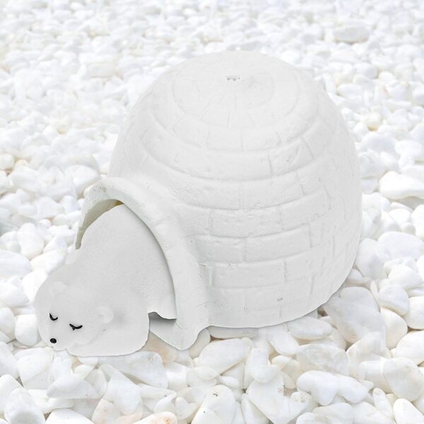 GALPADA Igloo in Resina Decorazione Casa di Ghiaccio Miniatura 9,4x8,7x7 cm Bianco