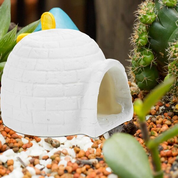 GALPADA Igloo in Resina Decorazione Casa di Ghiaccio Miniatura 9,4x8,7x7 cm Bianco