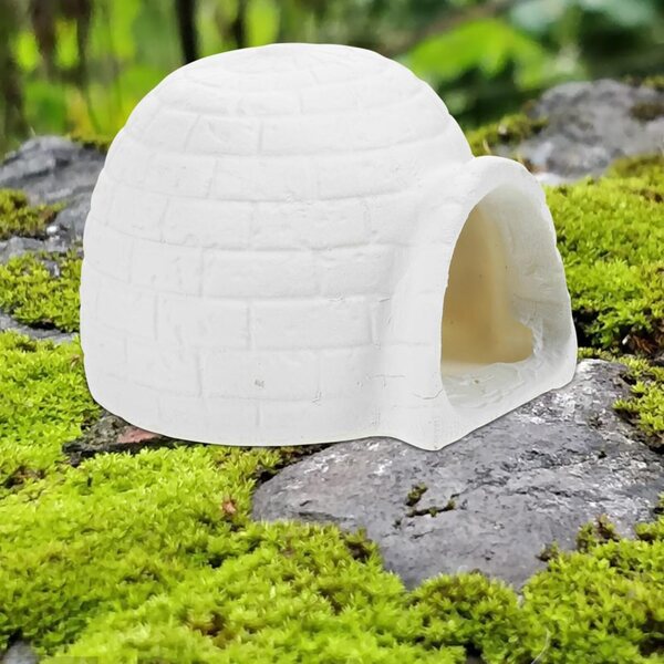 GALPADA Igloo in Resina Decorazione Casa di Ghiaccio Miniatura 9,4x8,7x7 cm Bianco