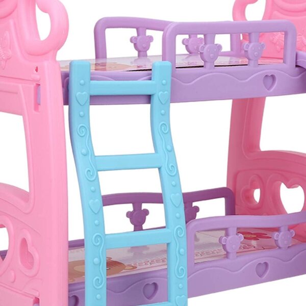 Doppelstöckiges Bett für SustVita-Puppen aus Kunststoff, Bausatz für Kinder ab 3+ Jahren