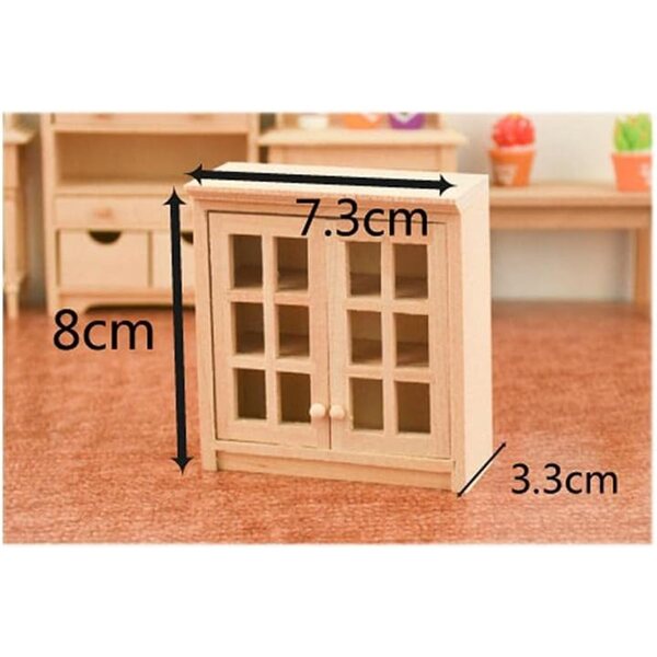 1:12 Miniatur-Küchenwandschrank aus Holz – Uterui-Puppenhaus-Dekoration