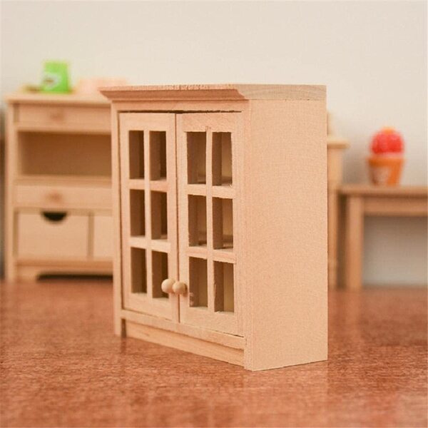 1:12 Miniatur-Küchenwandschrank aus Holz – Uterui-Puppenhaus-Dekoration
