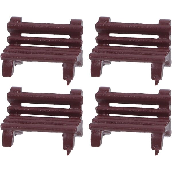 KICHOUSE 4 panchine miniature per casa delle bambole, decorazioni da giardino fatato