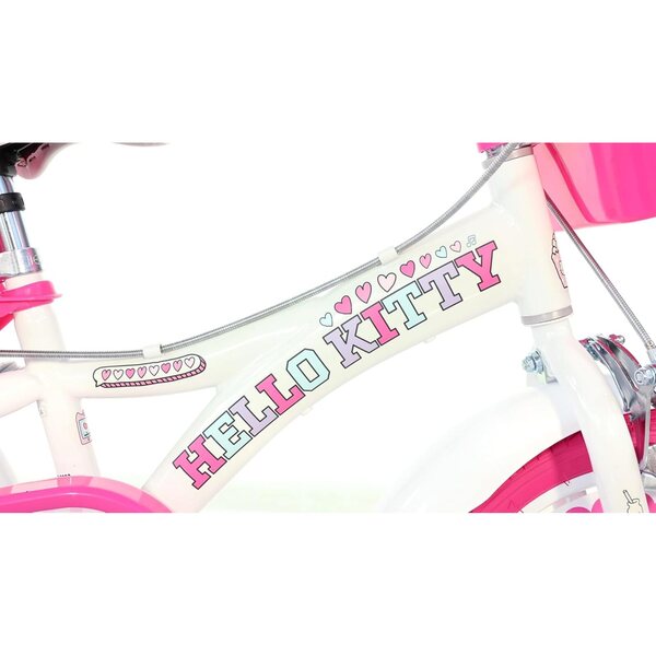 Dino Bikes Hello Kitty 14" Mädchenfahrrad mit Korb und Klingel