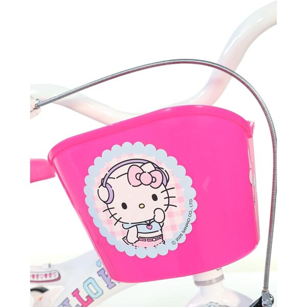 Dino Bikes Hello Kitty 14" Mädchenfahrrad mit Korb und Klingel