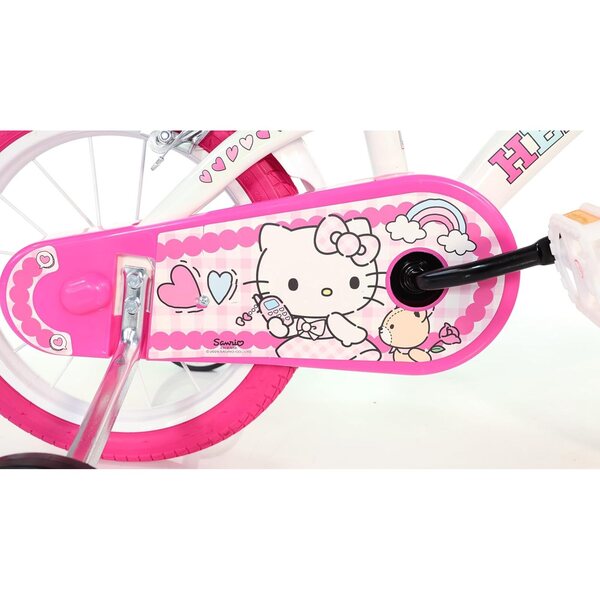Dino Bikes Hello Kitty 14" Mädchenfahrrad mit Korb und Klingel