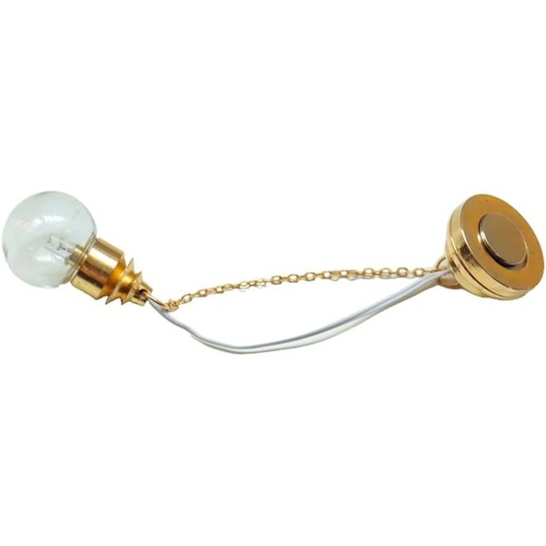 1/12 Miniatur-Lampe aus Metall und Glas für Puppenhaus mit goldener LED
