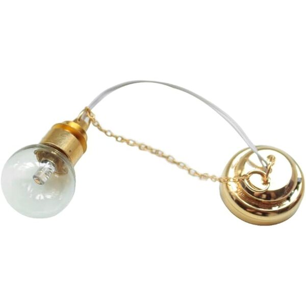 1/12 Miniatur-Lampe aus Metall und Glas für Puppenhaus mit goldener LED