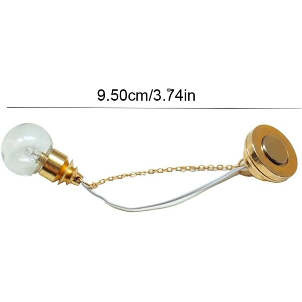 1/12 Miniatur-Lampe aus Metall und Glas für Puppenhaus mit goldener LED