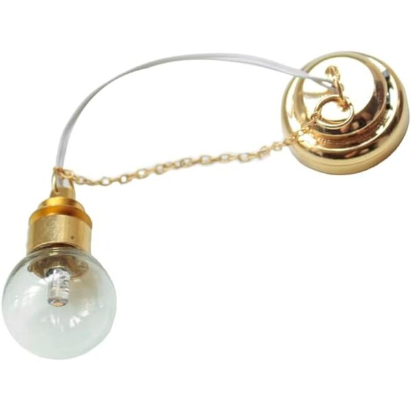1/12 Miniatur-Lampe aus Metall und Glas für Puppenhaus mit goldener LED