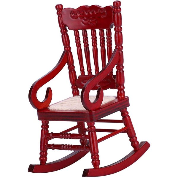 Ausla Sedia a Dondolo Miniatura in Legno 1:12 con Sedile in Corda, Vintage e Moderna