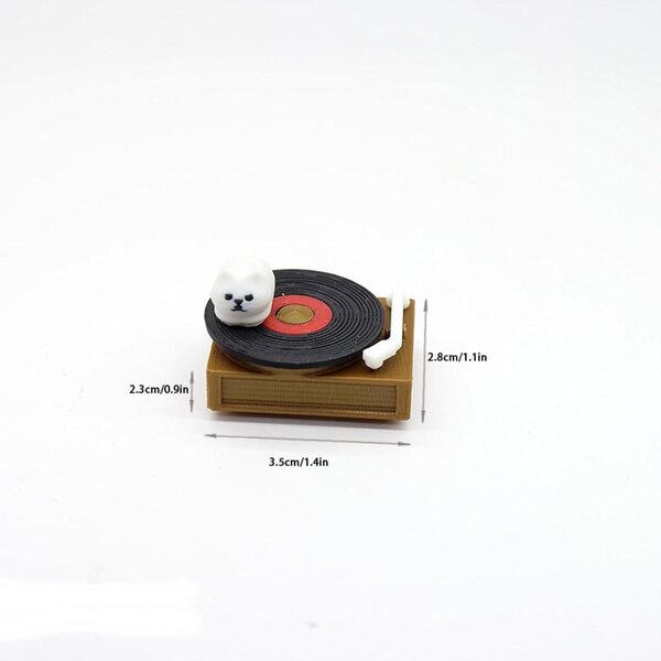Miniatura giradischi retrò in resina per casa delle bambole - artigianato Uclac