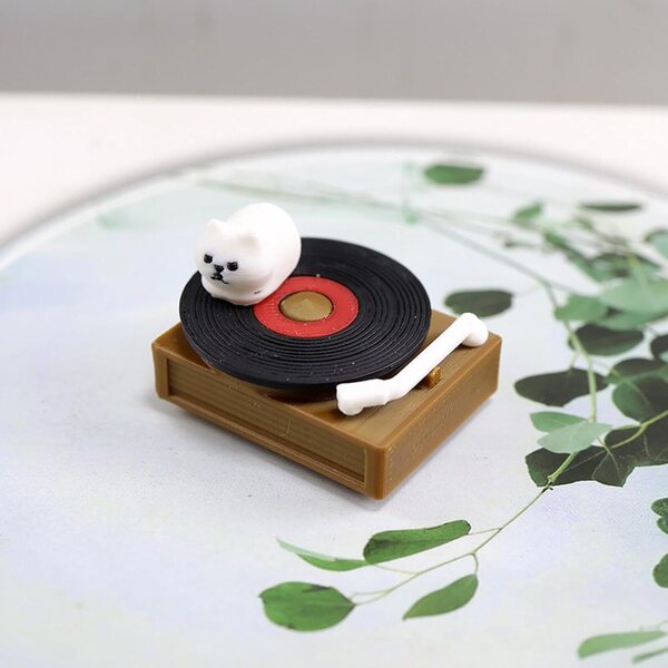 Miniatura giradischi retrò in resina per casa delle bambole - artigianato Uclac