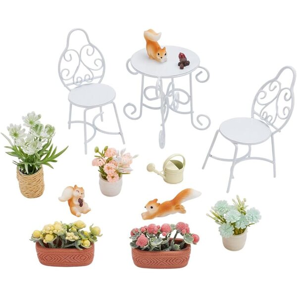 FREEBLOSS 13-teiliges Puppenhaus-Miniaturmöbelset, modernes und widerstandsfähiges Design