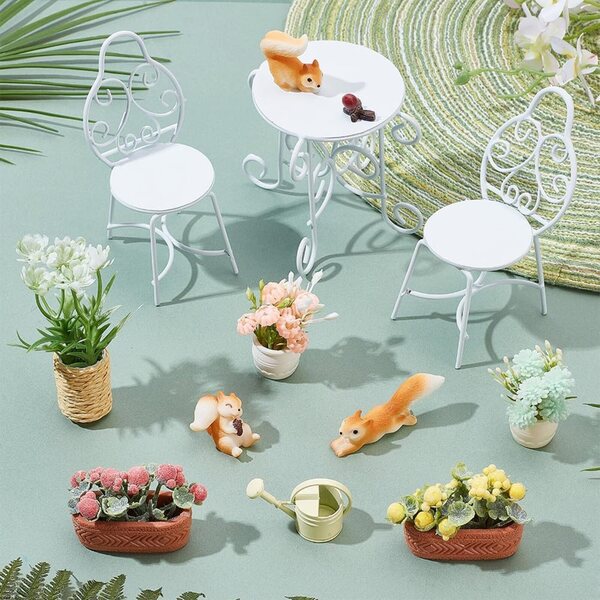 FREEBLOSS 13-teiliges Puppenhaus-Miniaturmöbelset, modernes und widerstandsfähiges Design