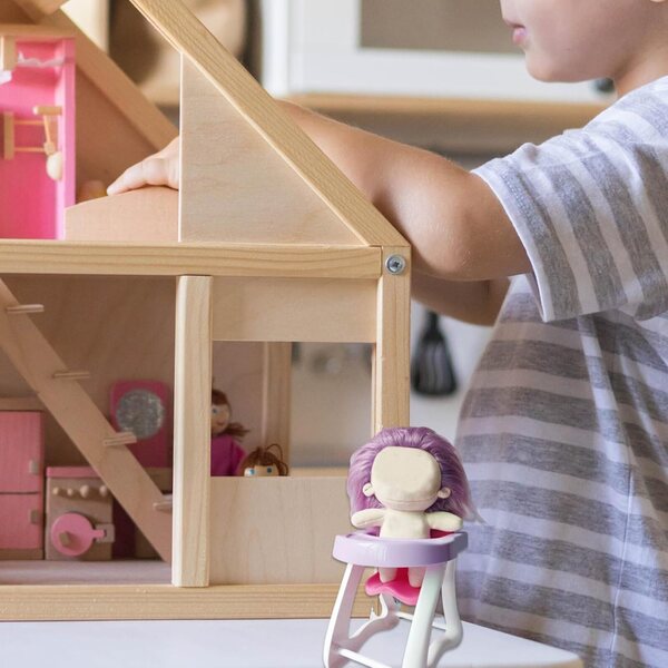 Hochstuhl für HoveeLuty-Puppen 16x18x23 cm, sicheres Spielzeug für fantasievolles Spielen der Kinder