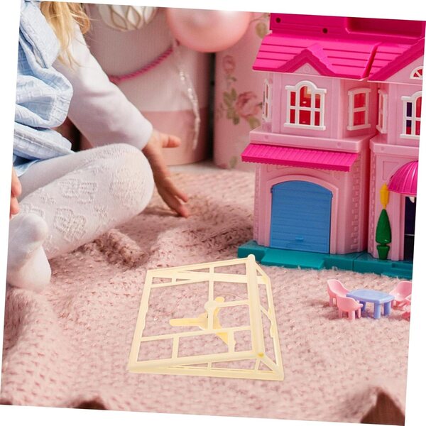 Copertura Tetto in Plastica Beige per Casa delle Bambole Miniatura 16,5x16,3 cm