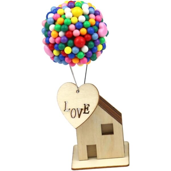 Casa Miniatura Fai da Te Didiseaon con Palloncini Rosa, Decorazione Creativa Scrivania