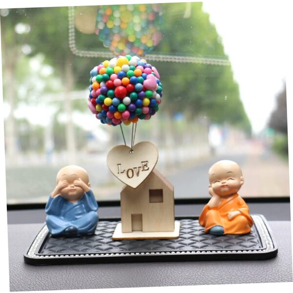 Didiseaon DIY Miniaturhaus mit rosa Luftballons, kreative Schreibtischdekoration