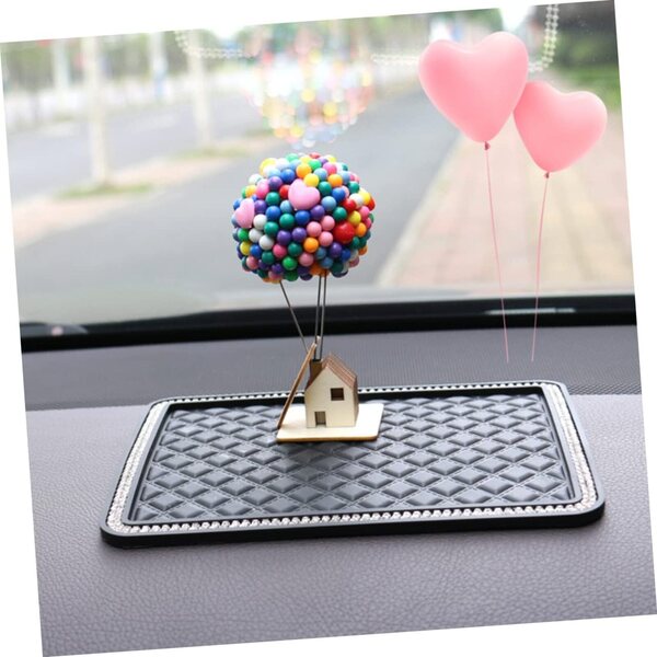 Didiseaon DIY Miniaturhaus mit rosa Luftballons, kreative Schreibtischdekoration