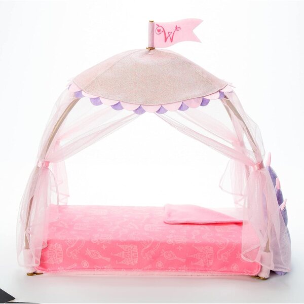 Letto a baldacchino Royal WellieWishers per bambole da 36,8 cm American Girl