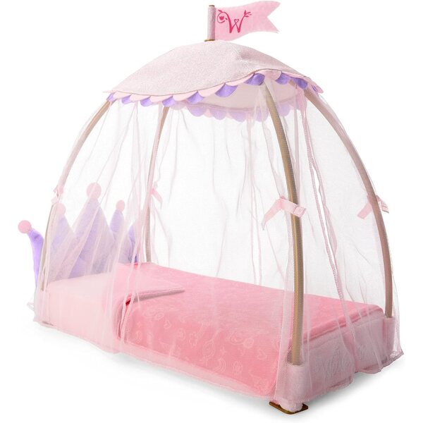 Letto a baldacchino Royal WellieWishers per bambole da 36,8 cm American Girl