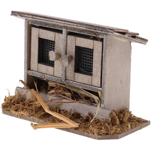 Casa delle Bambole 1/12 in Legno Pollaio Miniatura per Giardino delle Fate