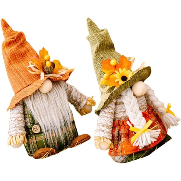 Garneck Herbst-Deko-Zwerg – 2-teiliges Set für Thanksgiving