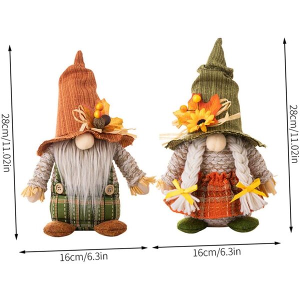 Garneck Herbst-Deko-Zwerg – 2-teiliges Set für Thanksgiving