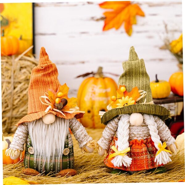 Garneck Herbst-Deko-Zwerg – 2-teiliges Set für Thanksgiving